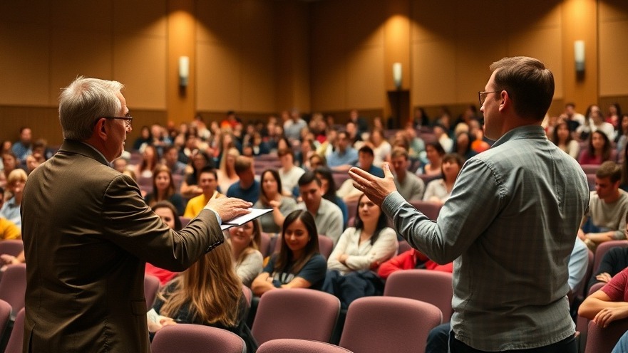 Medical training insights: Professor engaging students on resident evaluation.