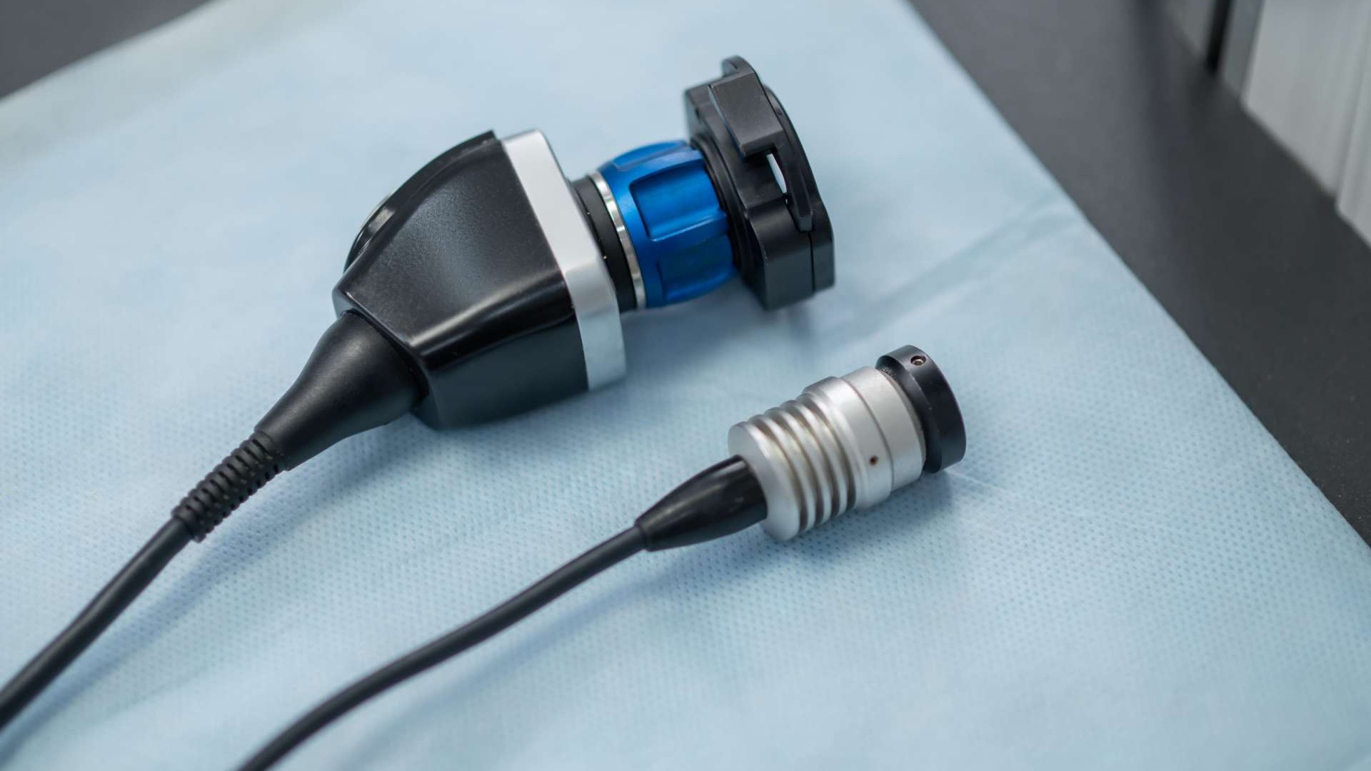 Endoscopic camera probe on a surgical table for diverted pouches endoscopic solutions