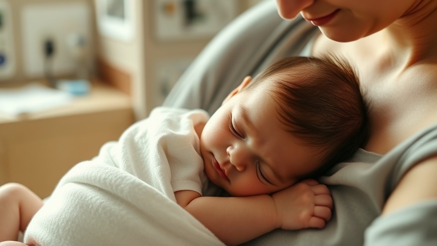 Tender moment of postpartum wellness, new mom holding baby in warm hospital room.