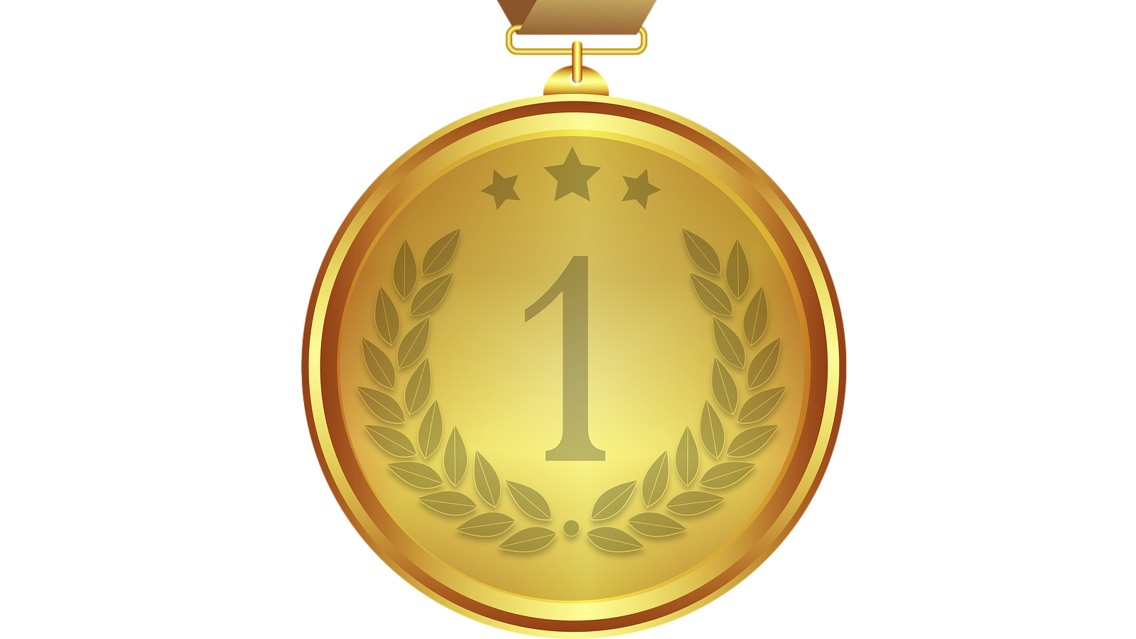 Gold medal with a #1 symbolizing Quality Work and excellence in performance as an icon