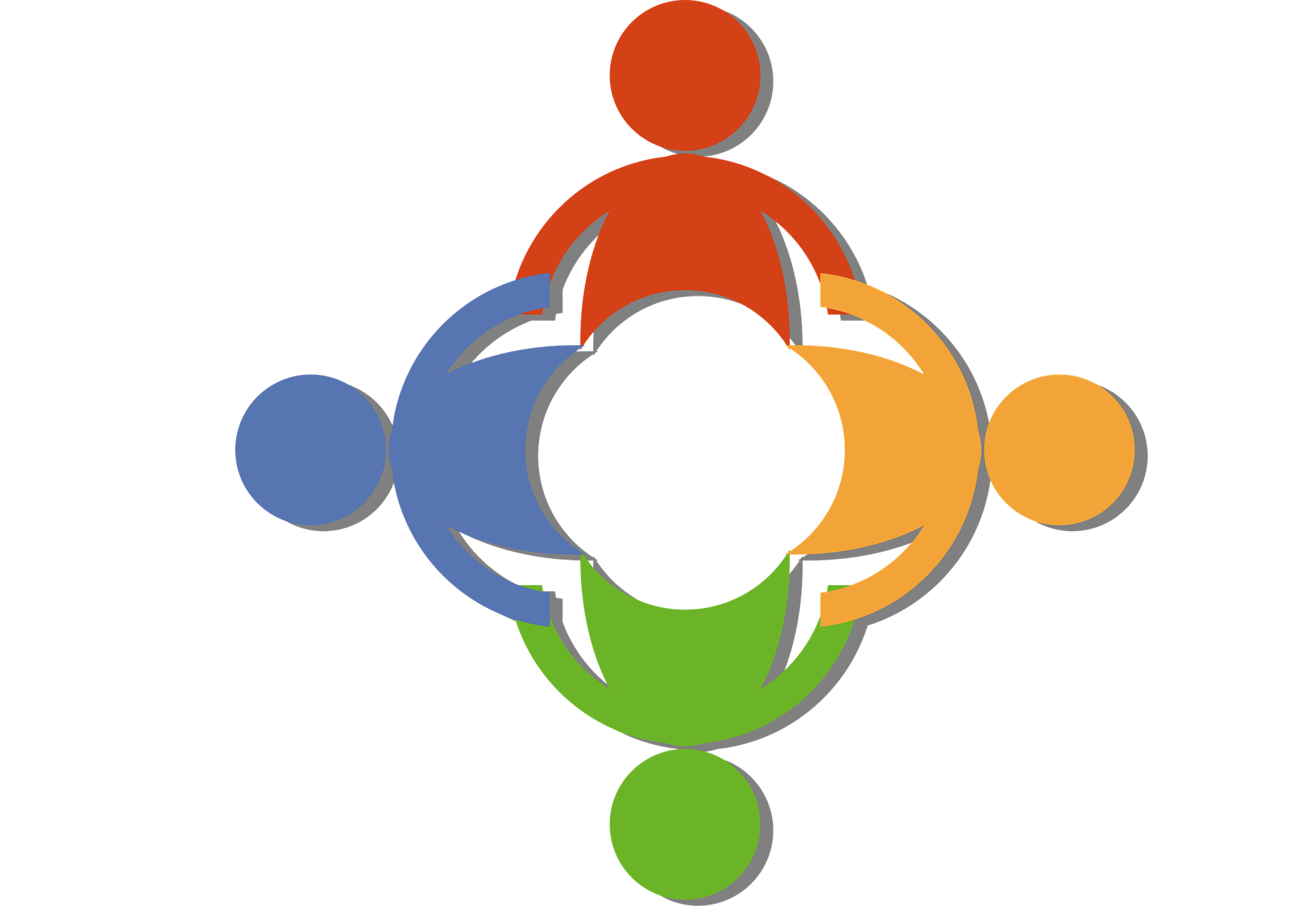 multi colored people in a circle representing partnership and agreement for an icon