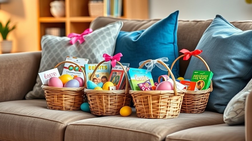 Vibrant Easter baskets with colorful treats and toys for teens, perfect creative Easter gifts.