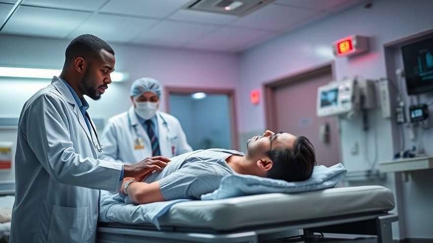 A black and Hispanic doctor assess a patient in emergency medicine, hospital setting.
