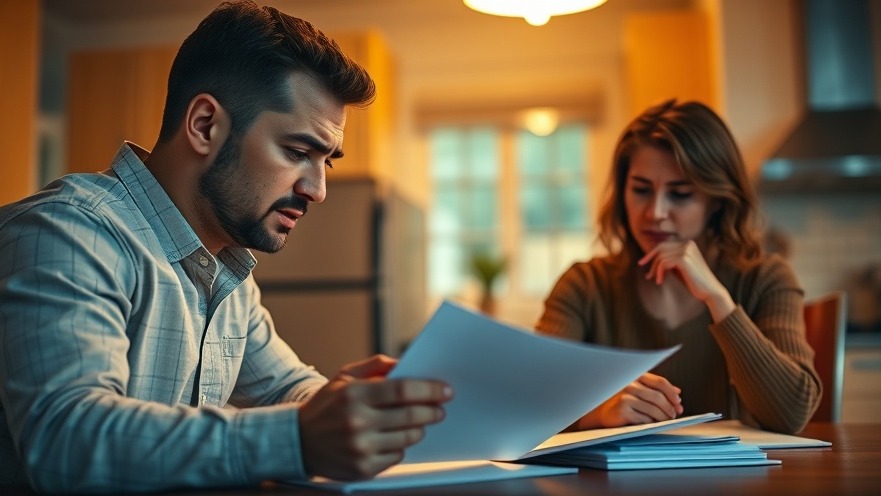 Couple reviewing health care costs and insurance options at kitchen table.