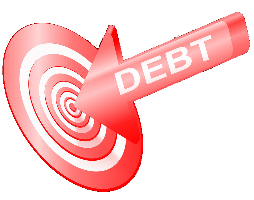 arrow labeled debt aimed at a target 