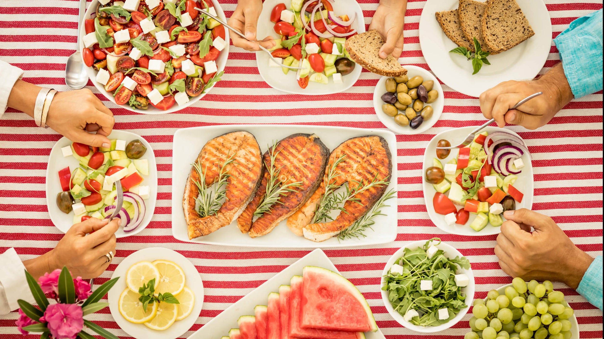 A sampling of assorted foods from nutrition counseling for the summer