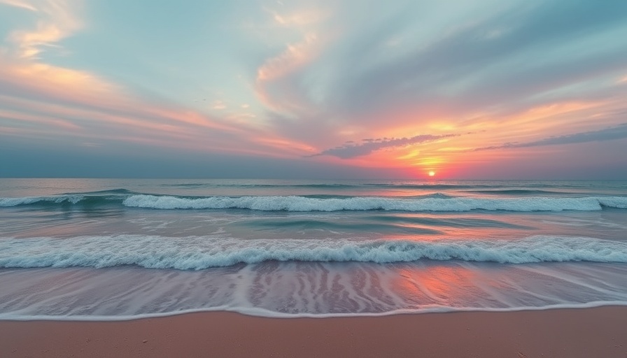 Serene sunrise over the ocean, promoting health and wellness.
