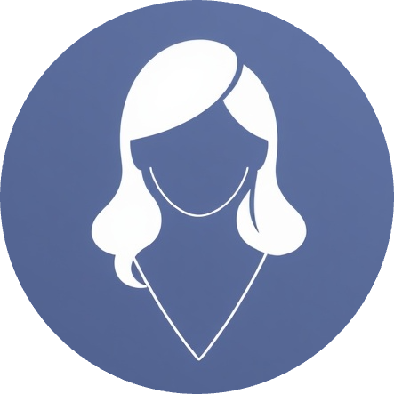 Icon representing a female reviewer, showcasing an empowered woman.