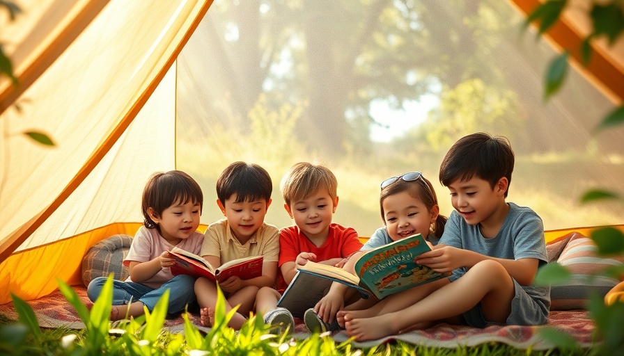 Children enjoying a tent outing, symbolizing summertime sleep problems.