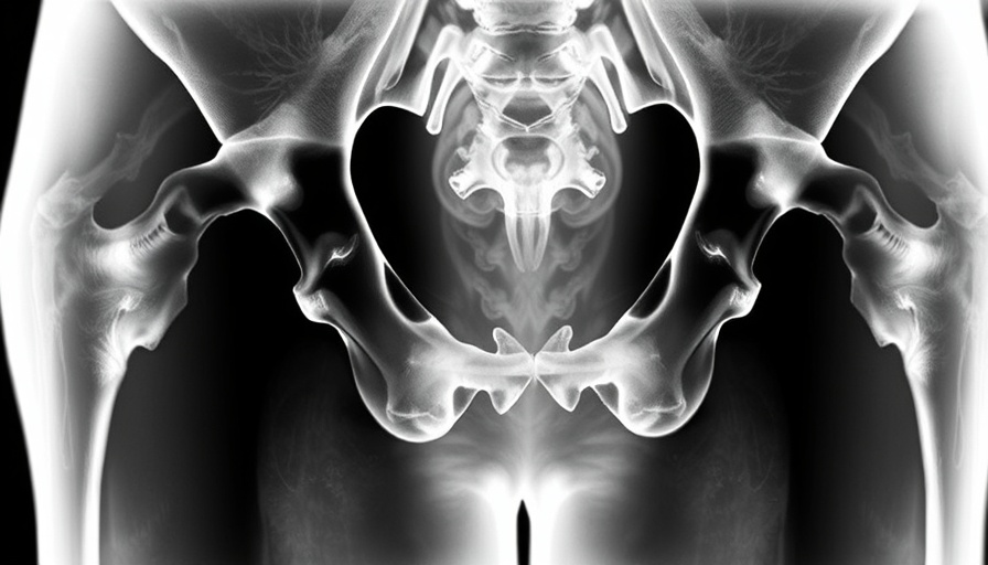 X-ray of hip joint showing signs of OA, relevant to exercise and hip OA pain relief.