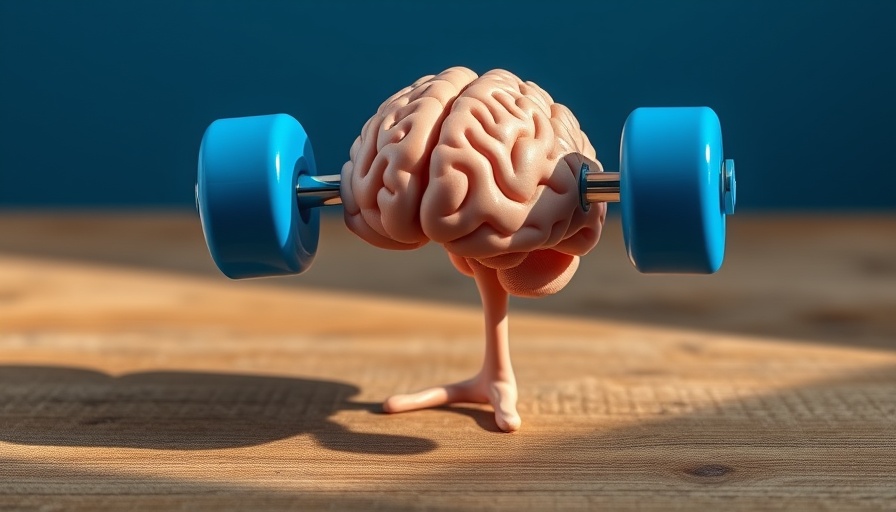 Brain exercising with dumbbells symbolizing improve memory through neuroplasticity.