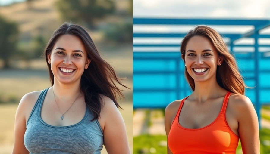 Weight loss journey depicting before and after transformation.