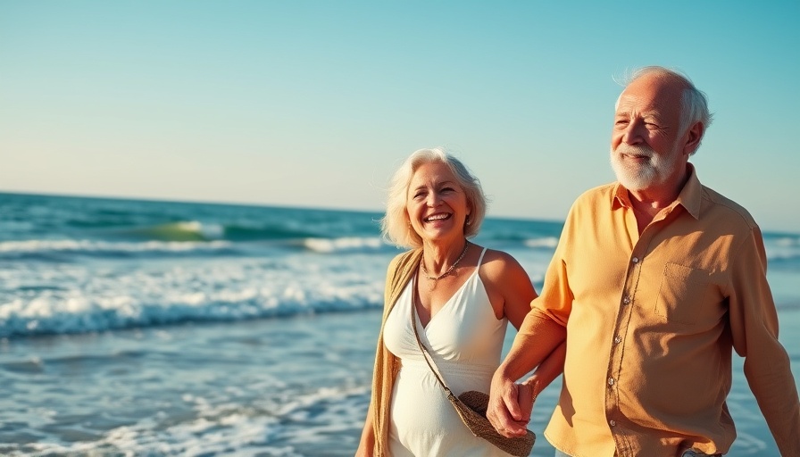 Boost Sirtuins for Longevity: Joyful older couple on beach.