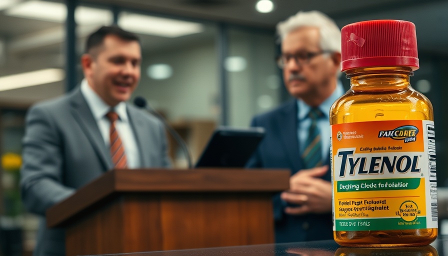 Tylenol and autism discussion with Tylenol bottle and speakers.