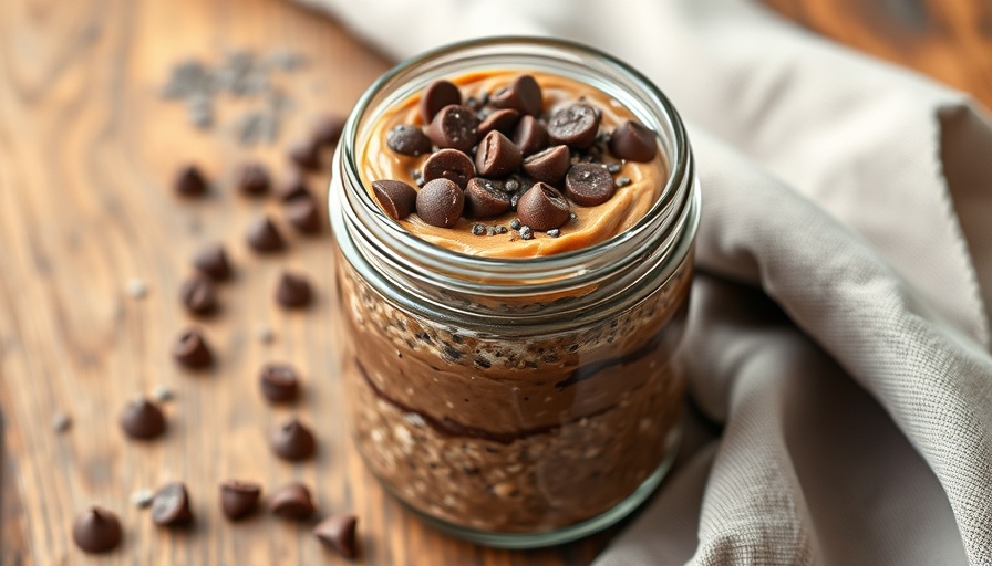 Delicious protein overnight oats recipe with chocolate and toppings in a jar.
