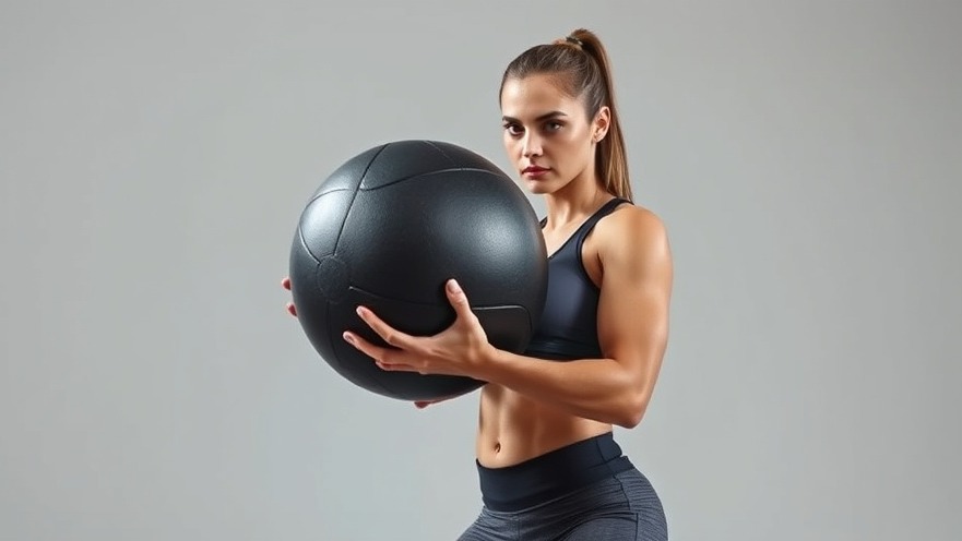 Athletic woman with medicine ball, embodying joyful movement for fitness and workout inspiration.