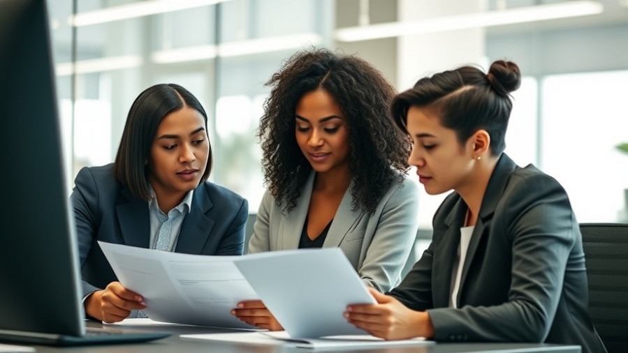 Hispanic professionals strategizing workplace benefits including cancer insurance.