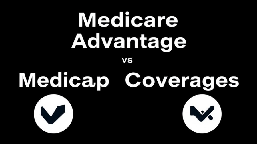 Minimalist infographic on Medicare Advantage and Medigap policies for healthcare affordability.