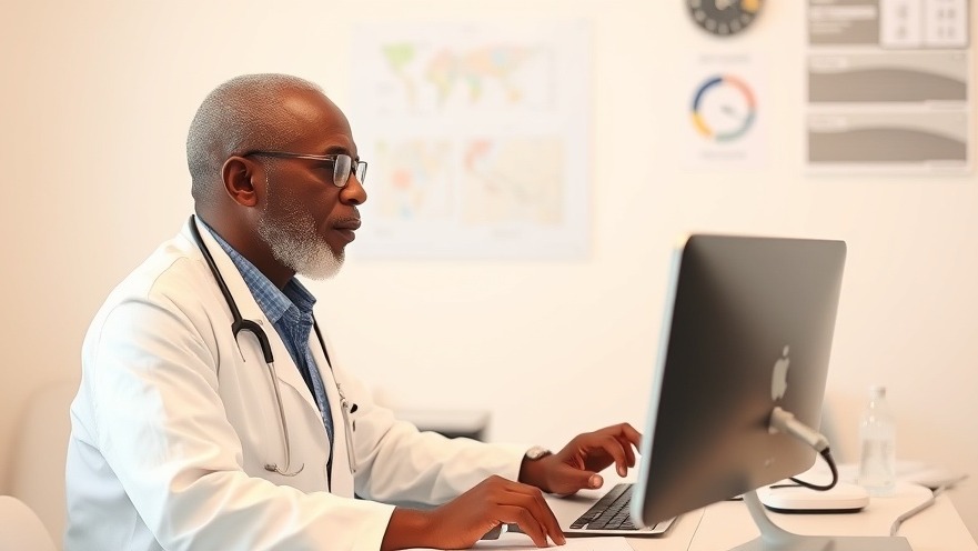 Senior black doctor taking certification test to enhance healthcare policy and patient care.