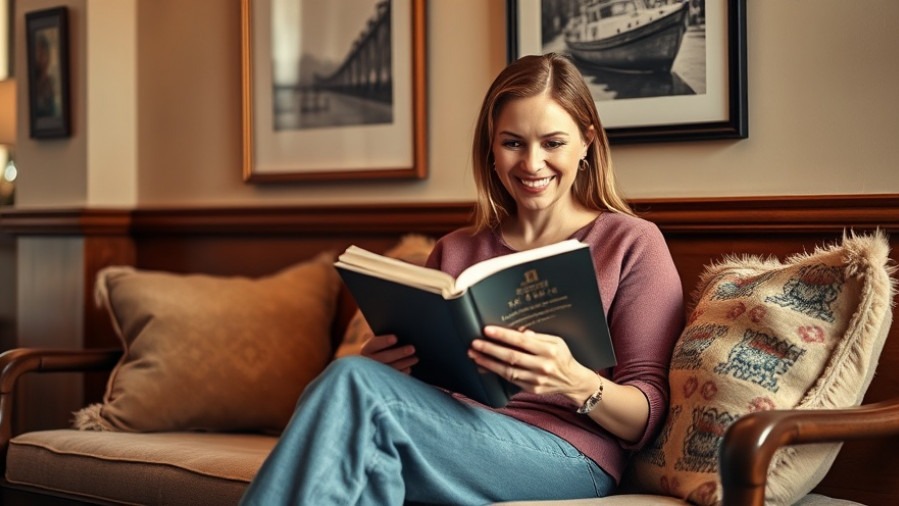 Woman reading a memoir in a cozy room, embodying Oprah's Book Club themes of resilience through grief.