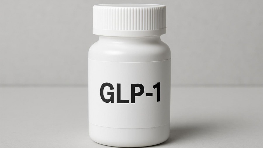 GLP-1 white medication bottle related to health supplements for nutritional deficiencies
