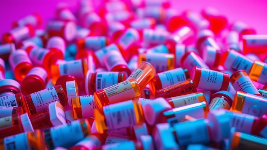 Abstract art of colorful prescription bottles, highlighting autism therapies and wellness support.