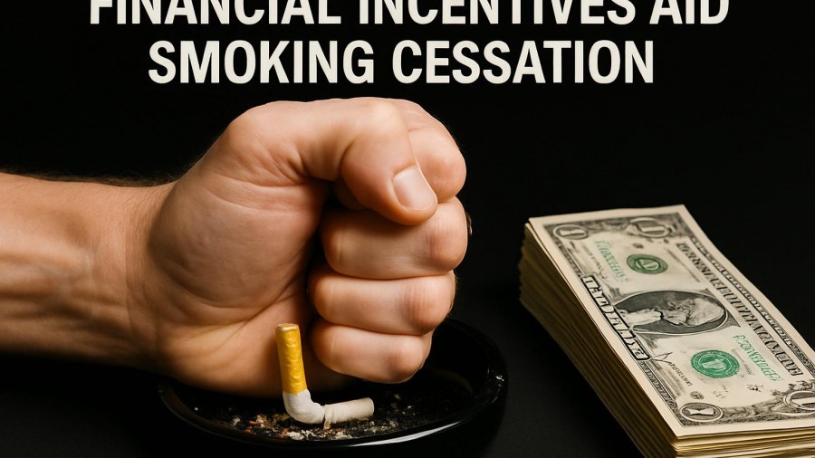 Hand smashing a cigarette with dollar bills, illustrating smoking cessation strategies.