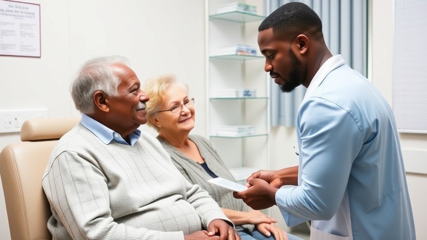 Elderly couple exploring health options 2026 during a doctor's examination.