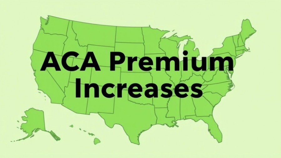 Map of the US showing ACA Premium Increases affecting health insurance costs.