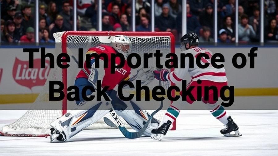 Hockey goalie back checking for mental health teamwork and wellness strategies.