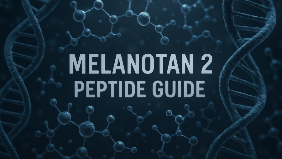 Abstract illustration of DNA helix and molecules illustrating health lifestyle concepts.