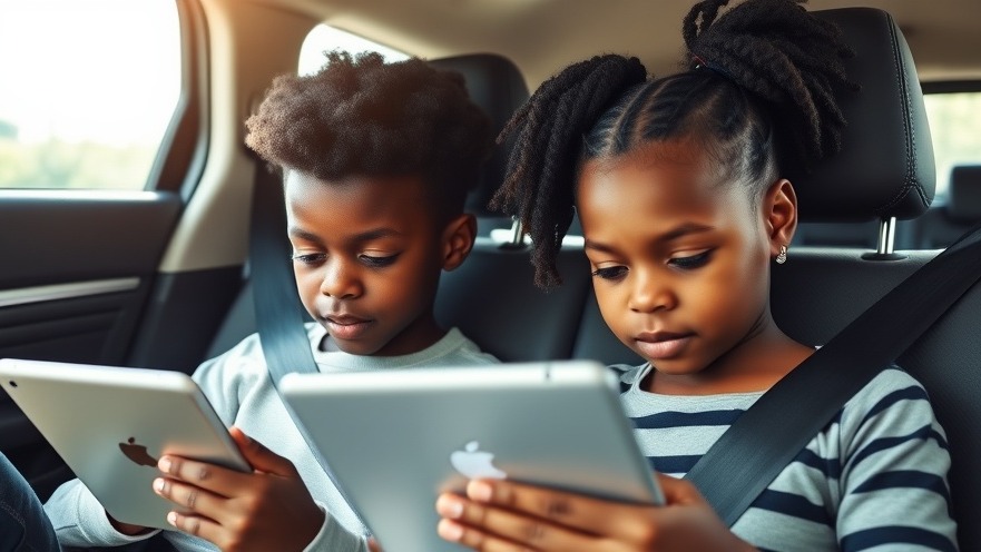 Black brother and sister engaged in iPad play, reflecting screen time effects on mental fitness.