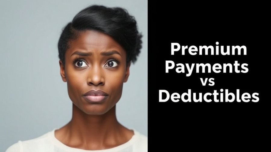 Puzzled black woman weighs health insurance trade-offs on premiums vs deductibles.
