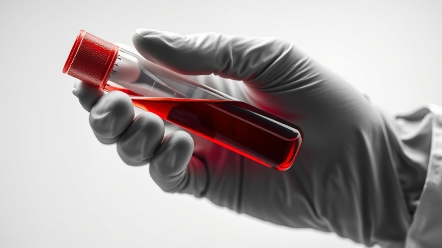 Health trends highlighted by a gloved hand holding a test tube with red liquid.