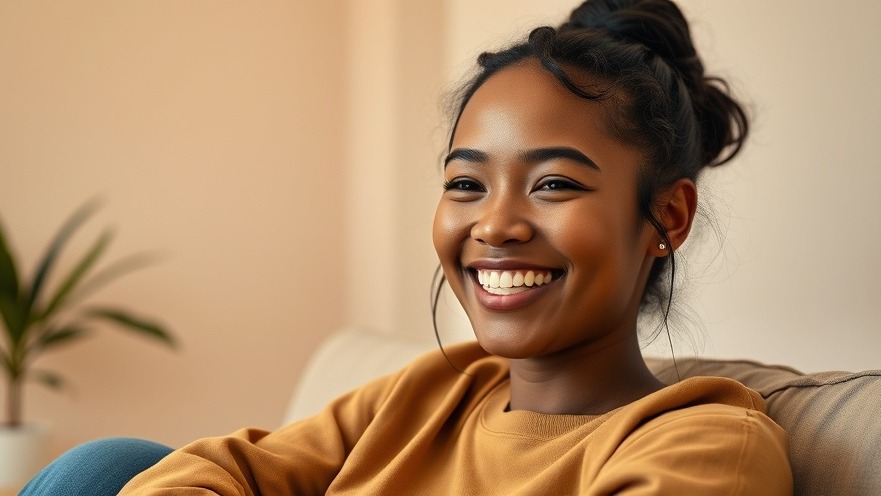 Smiling young woman in athletic fashion, embodying fitness motivation and self-expression.