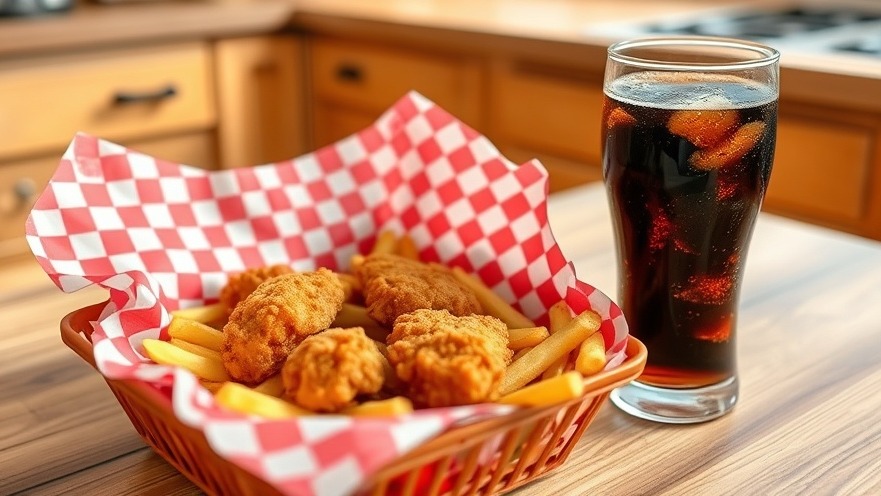 Dinner basket with fried chicken and fries, highlighting nutrition science and dietary guidelines.