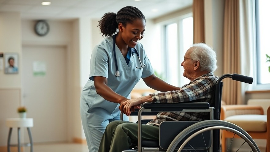 A black female nurse assisting an elderly patient, highlighting Medicare payment adjustments in value-based care.