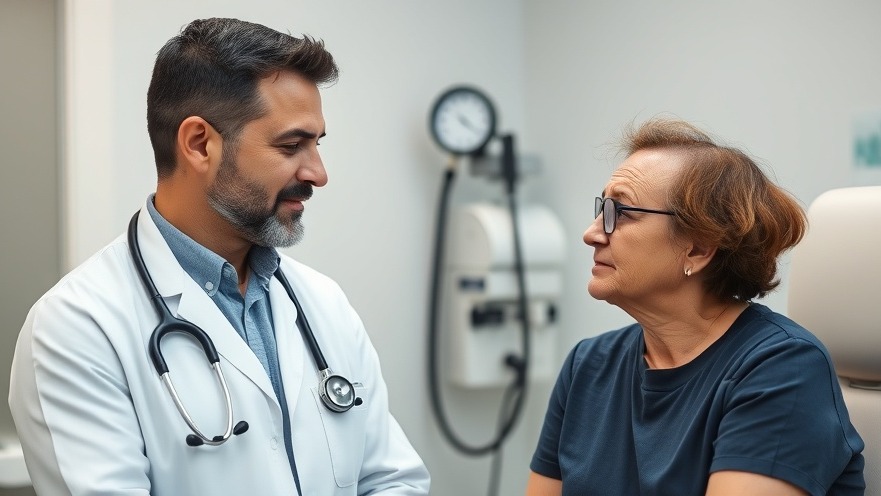 Male physician displaying healthcare empathy while reassuring a worried patient.