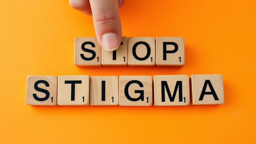 Hands arranging 'STOP STIGMA' blocks, symbolizing health and wellness in obesity treatment.