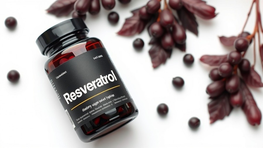 Photorealistic Resveratrol supplement bottle highlighting antioxidant properties for enhanced bioavailability.