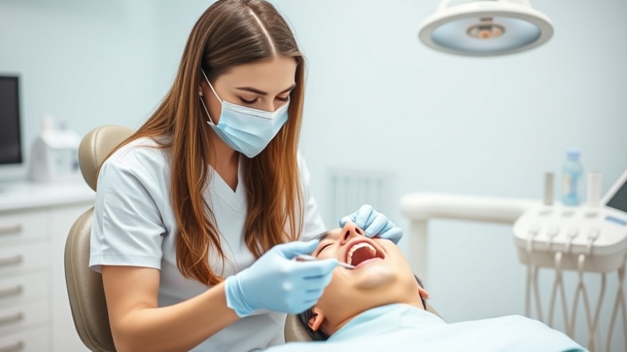 Female dentist ensuring oral health connection in a bright dental office.