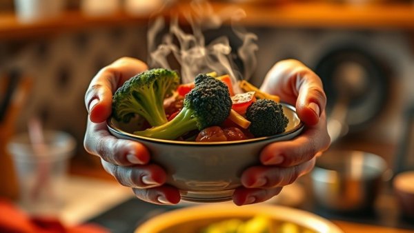 Gratitude Practices for Daily Life: hands exchanging a bowl of food.