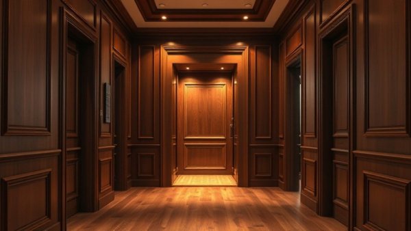 Elegant corridor with open home elevator by top Home Elevator Companies.