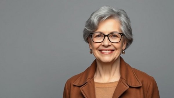 Confident woman on magazine cover promoting senior health.