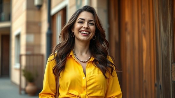 Butter yellow fashion spring 2026, woman in chic outfit.