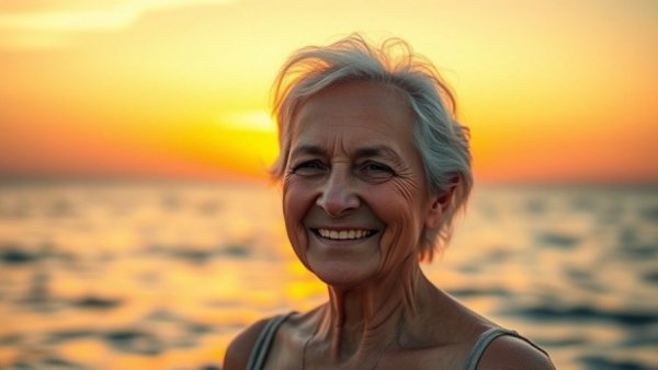 Mindfulness meditation for habitual reactions poster with ocean and sunset.