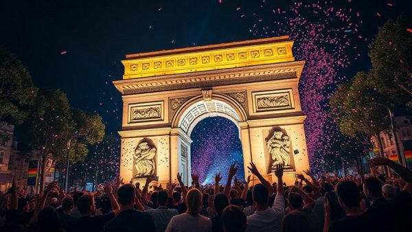 Tour de France Barcelona 2026 travel opportunities celebration under Arc de Triomf.