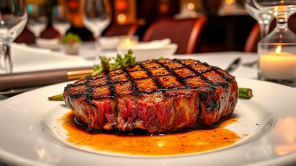 Juicy steak and vegetables promoting senior health in dining setting.