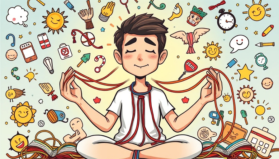 Mindfulness meditation illustration breaking bad habits.