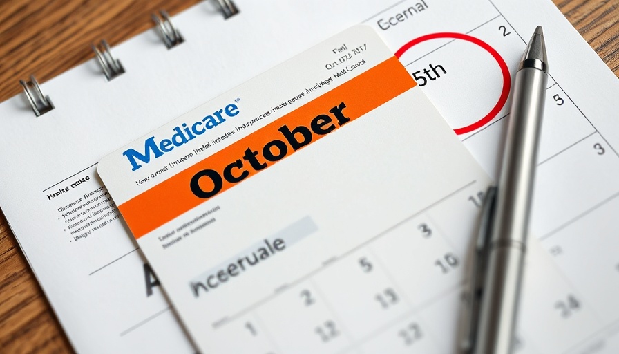 Medicare Open Enrollment 2025 calendar and card close-up.